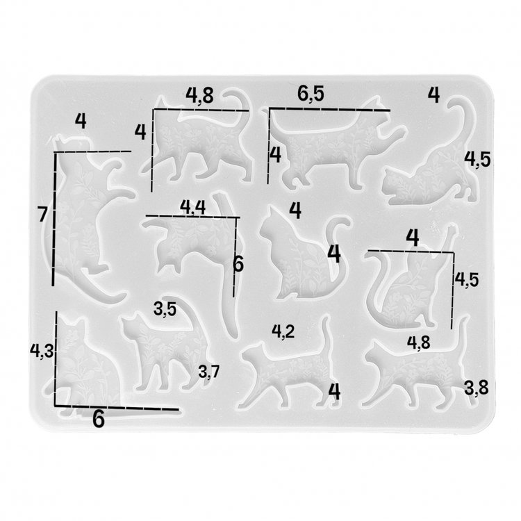 Силиконовый молд - Кошечки №2, 20x15см, 1 молд — картинка 2