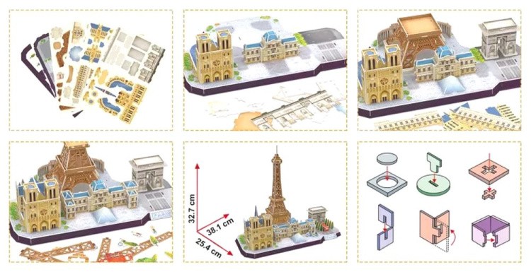 3D пазл CubicFun «CityLine. Париж» — картинка 3