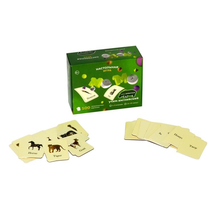 Настольная игра: Мемо. Учим английский. Животные — картинка 2