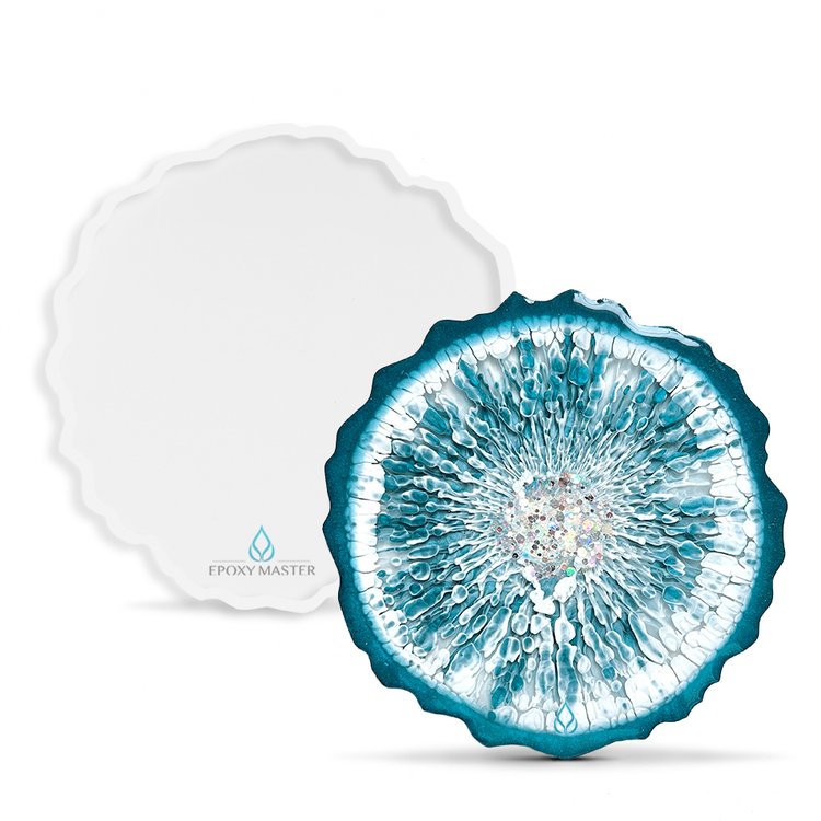 Силиконовый молд Epoxy Master подстаканник жеода №5, 13х13 см — картинка 2