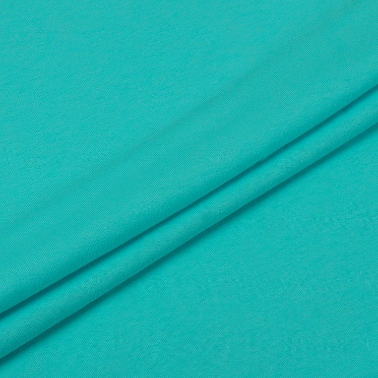 Ткань трикотаж Кулирка хлопок, 6 м, ширина 100+100 см, 145 г/м2, цвет: светло-бирюзовый, TBY — картинка 2