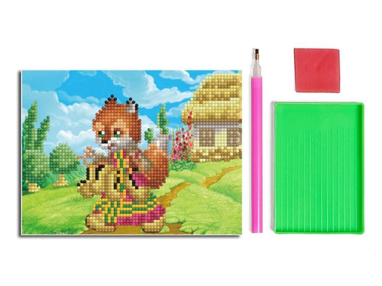 Алмазная вышивка-открытка «Лиса-хозяйка» — картинка 2