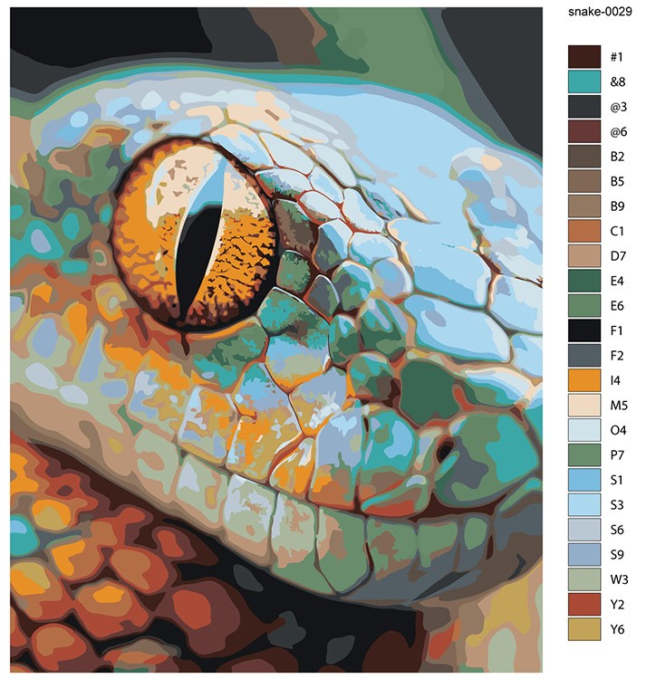 Картина по номерам «Глаз змеи, Символ года, животные 40x50» — картинка 2