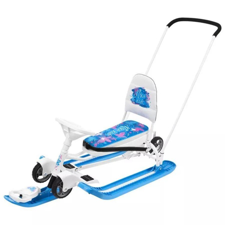 Снегокат детский со спинкой Тимка спорт 6 с бабочками — картинка 5