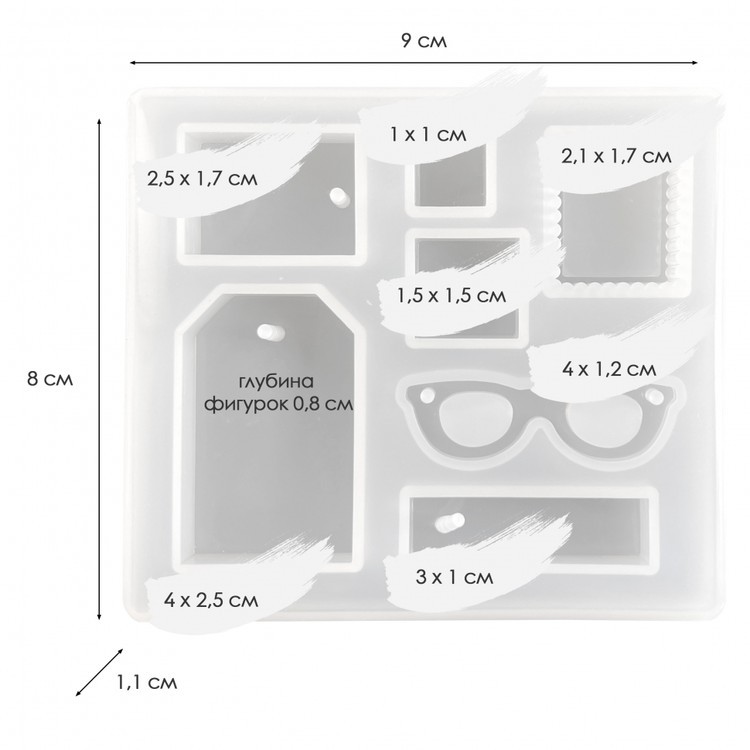 Силиконовый молд для кулонов, 9x8см — картинка 2