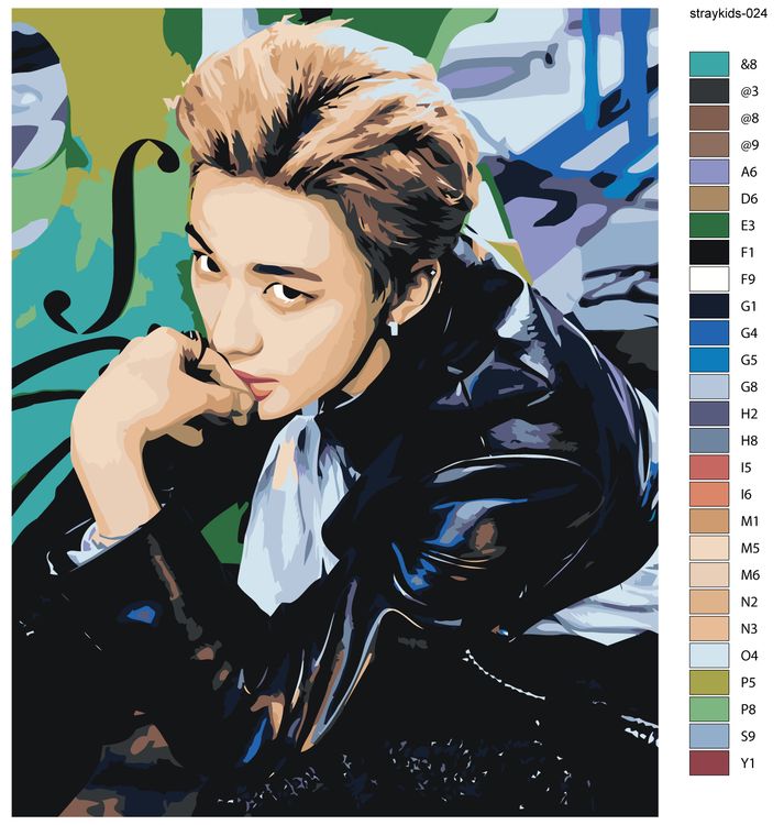 Картина по номерам «Stray Kids Стрей Кидс: Хван Хёнджин 2» — картинка 3