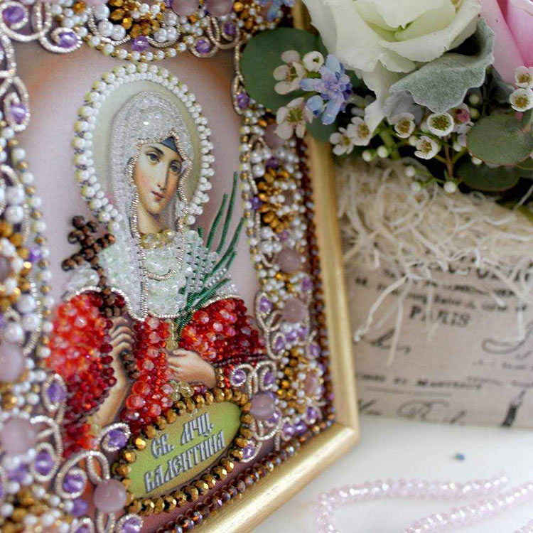 Вышивка Образа в каменьях «Святая Валентина» — картинка 2