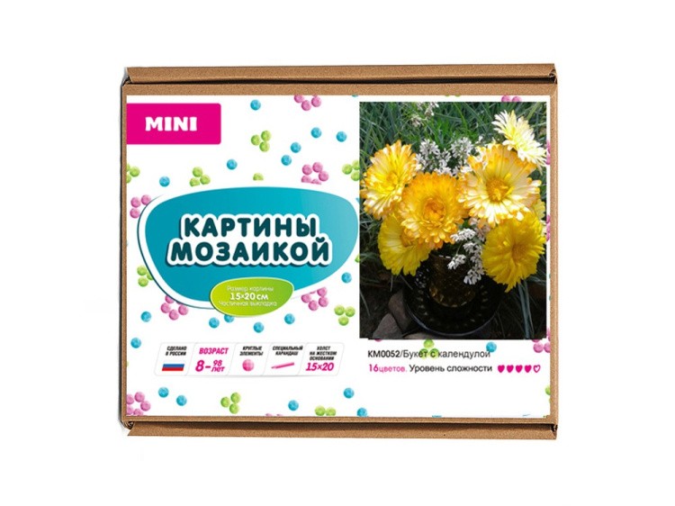 Алмазная вышивка «Букет с календулой» — картинка 5