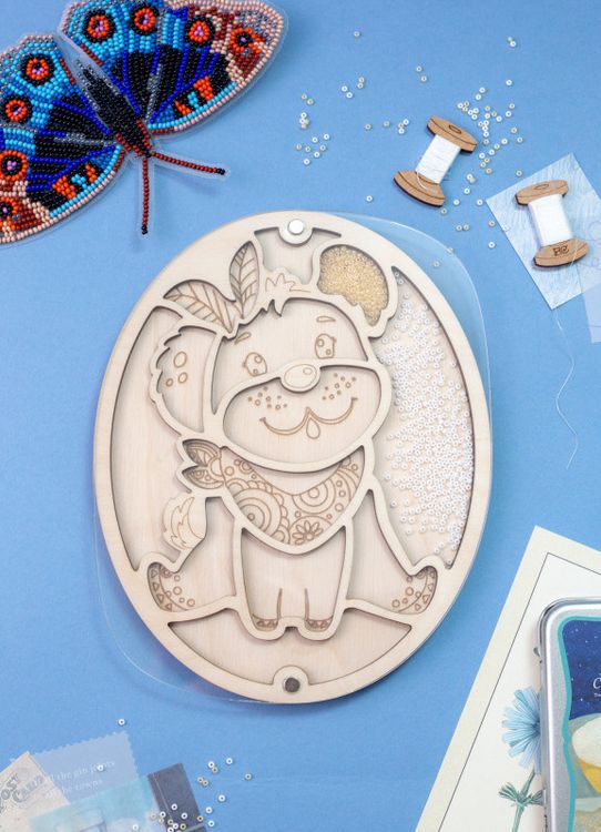 Органайзер для бисера с крышкой «Овал. Собачка» — картинка 2