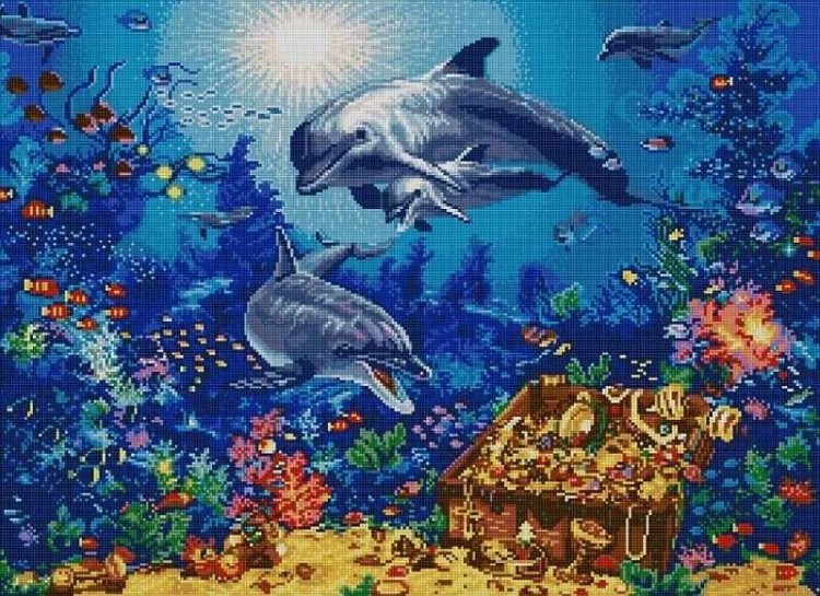 Рисунок на ткани «Морские сокровища»