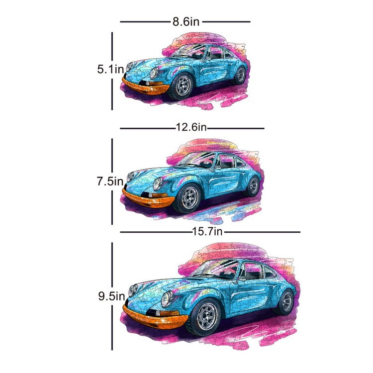Деревянные пазлы «Спортивный Автомобиль L», Woodbests — картинка 3