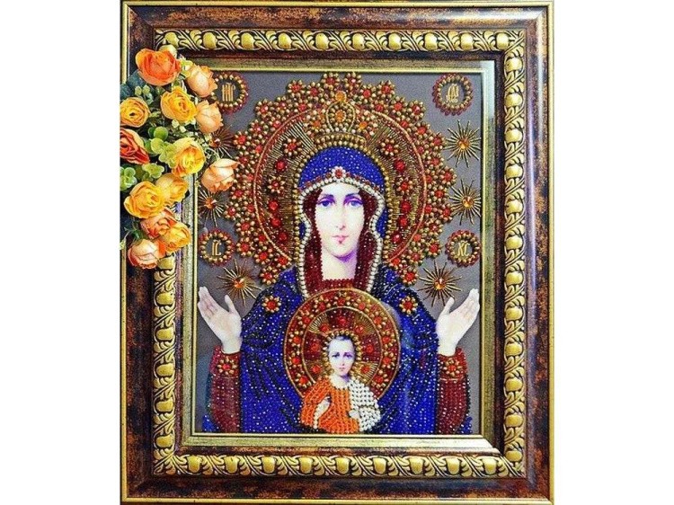 Набор вышивки хрустальными камнями «Богородица Знамение» — картинка 2