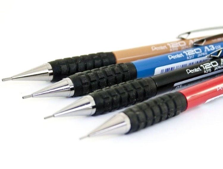 Карандаш автоматический Pentel120 A3 0,5 мм, черный корпус, НВ, Pentel — картинка 4