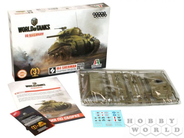 Сборная модель World of Tanks - M4 Sherman, Масштабная модель 1:56 — картинка 7