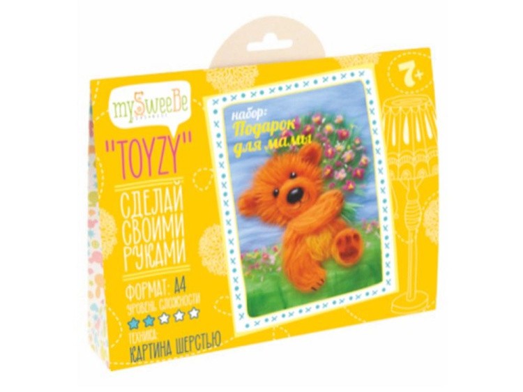 Картина шерстью «Подарок для мамы» — картинка 2