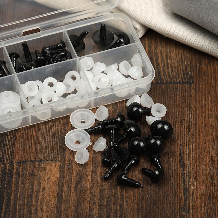 Набор глаз в органайзере винтовые, пластик, бусинки d7-18 мм, 48 шт., с фиксацией №2, Magic 4 Toys — картинка 4