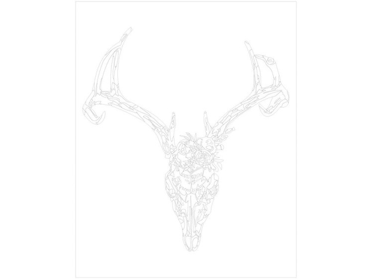 Картина по номерам «Олений череп» — картинка 3