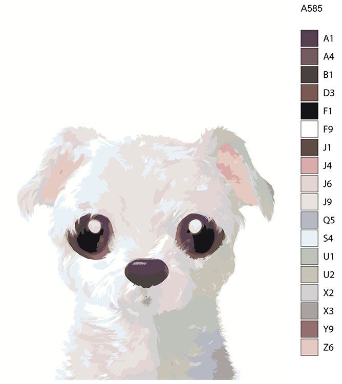 Картина по номерам «Щенок Снежок» — картинка 2