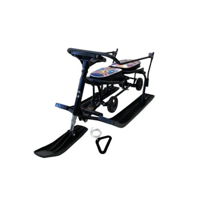 Снегокат детский 507 TWINS BABY Wheel для двоих со спинкой — картинка 6