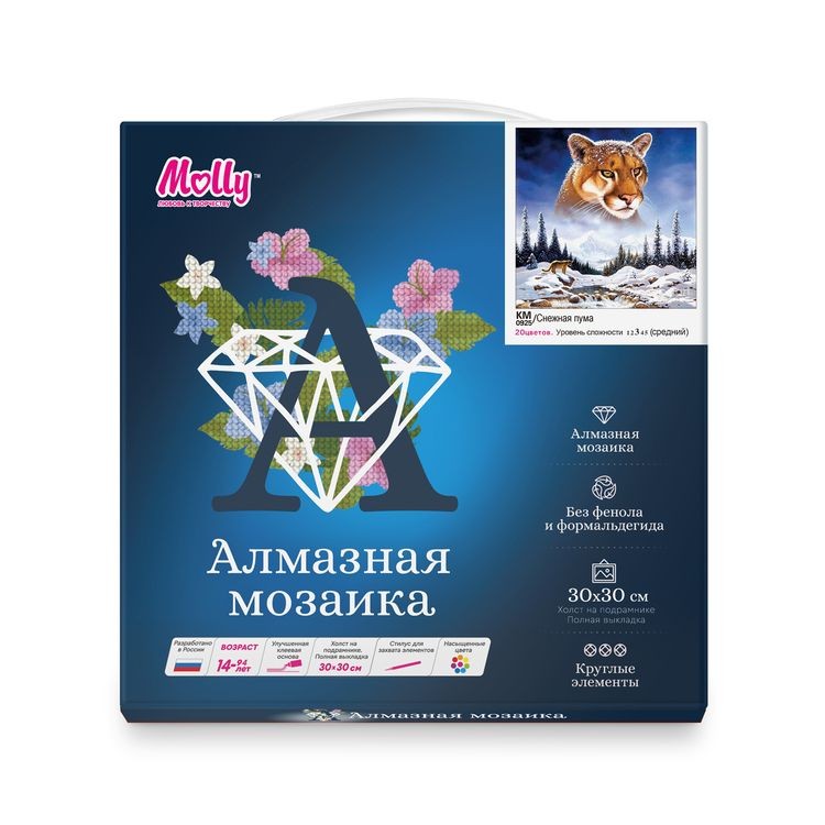 Алмазная вышивка «Снежная пума» — картинка 4