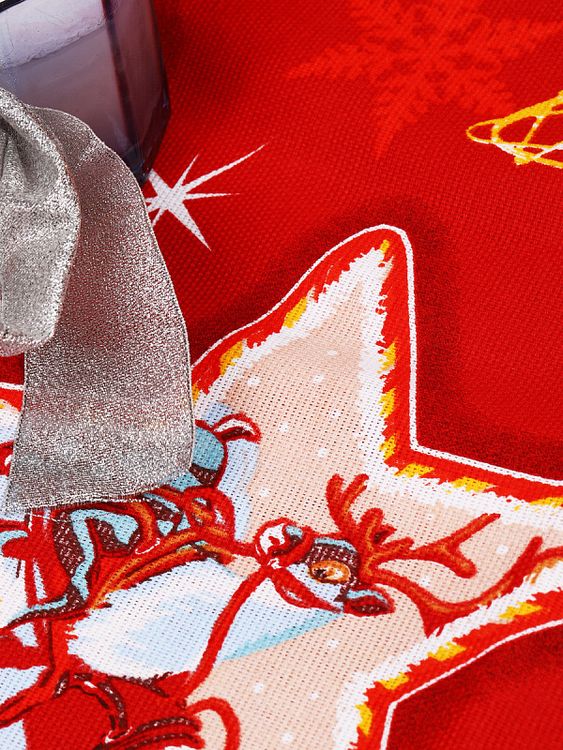 Ткань Рогожка, 5 м x 150 см, 165 г/м², цвет: новогодний принт, IDEAL — картинка 3