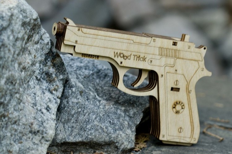 Конструктор из дерева «Пистолет-резинкострел с мишенями», Wood Trick — картинка 6