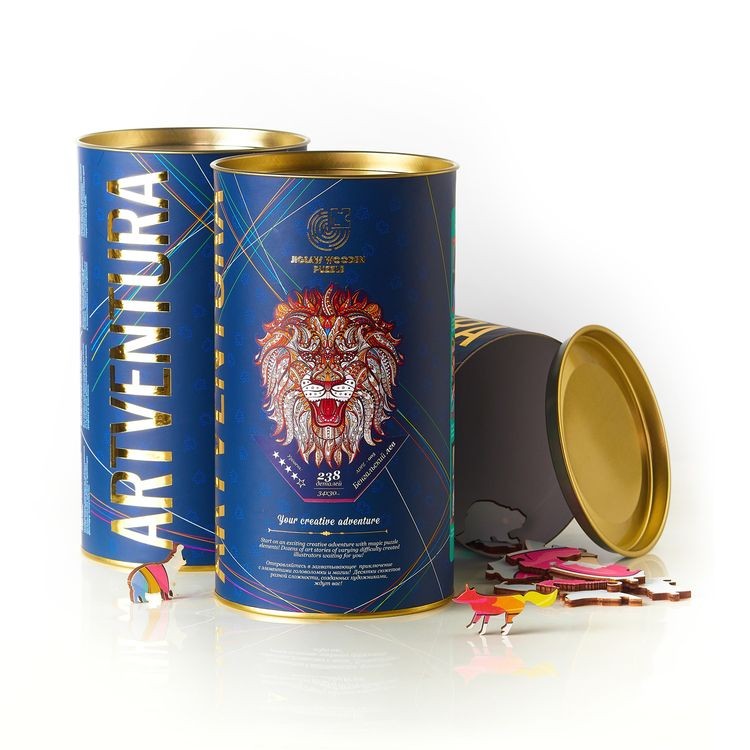 Деревянные пазлы Артвентура «Бенгальский лев» — картинка 4