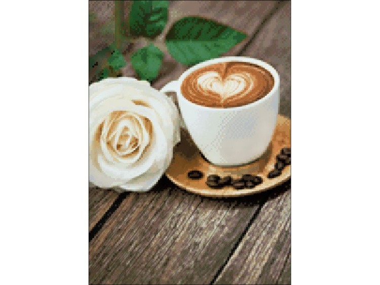 Алмазная вышивка «Кофе и роза» — картинка 2