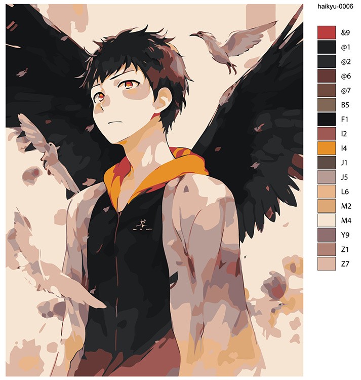 Картина по номерам «Аниме Волейбол Haikyu: Юу Нишиноя с крыльями» — картинка 2