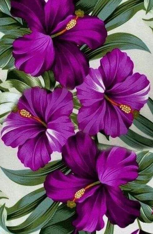 Алмазная вышивка «Тропические цветы» — картинка 2