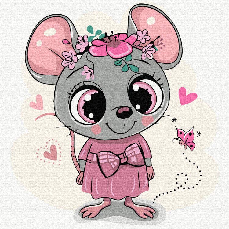 Картина по номерам «Милая мышка»