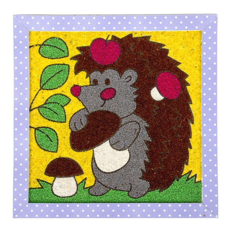 Песочная фреска «Запасливый  ежик» — картинка 2