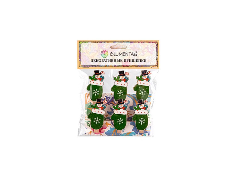 Декоративные прищепки «Волшебные варежки», 3,5 см, 6 шт., Blumentag