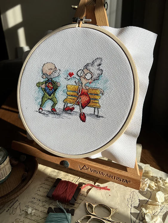 Набор для вышивания «Бабушка на свидании» — картинка 3