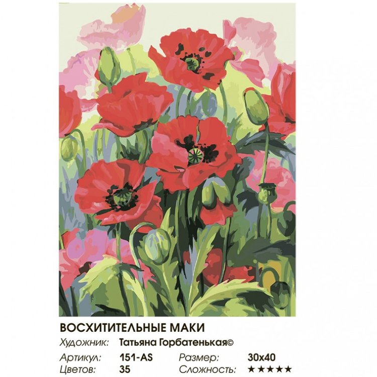 Картина по номерам «Восхитительные маки» — картинка 2