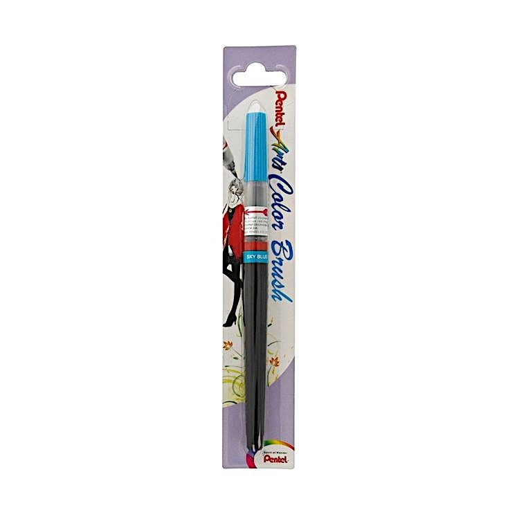 Кисть с краской Colour Brush, 1-10 мм, 5 мл, цвет: голубой, Pentel — картинка 5