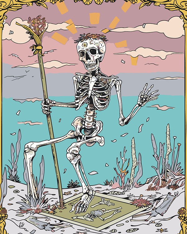 Картина по номерам «Карта таро скелет, мистика гадание»