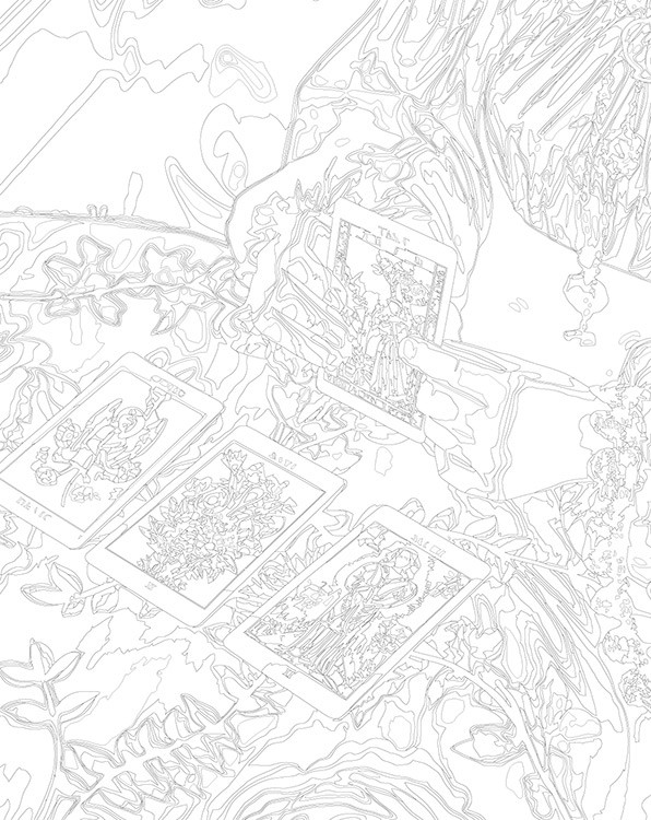 Картина по номерам «Карты таро и девушка, мистика гадание» — картинка 3