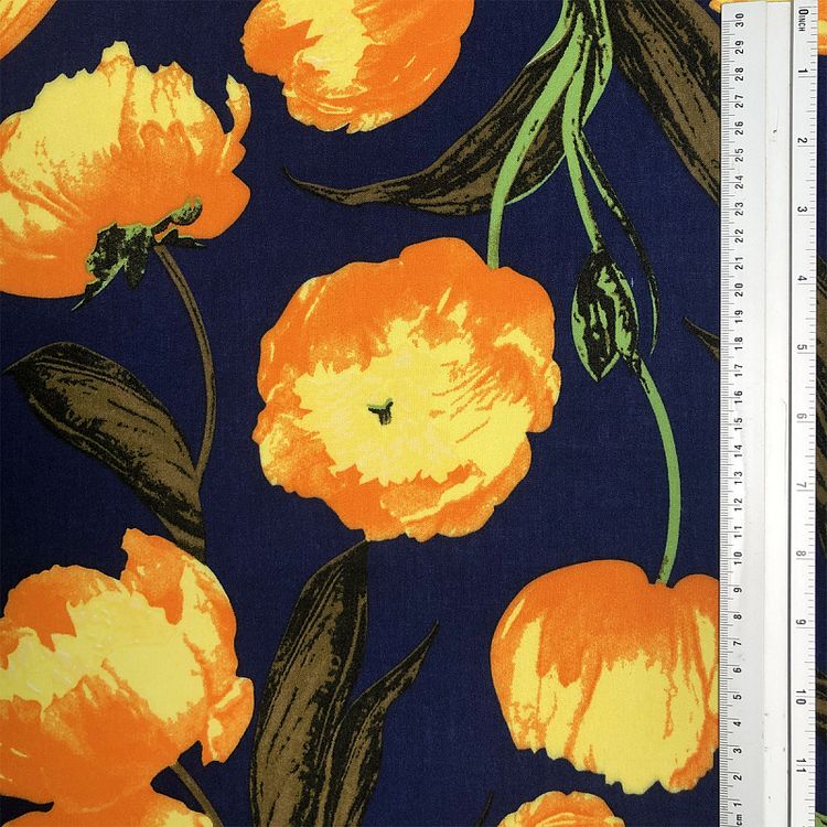 Ткань Штапель с рисунком, 5 м, ширина 145 см, 110 г/м2, цвет: с3 синий, TBY — картинка 5