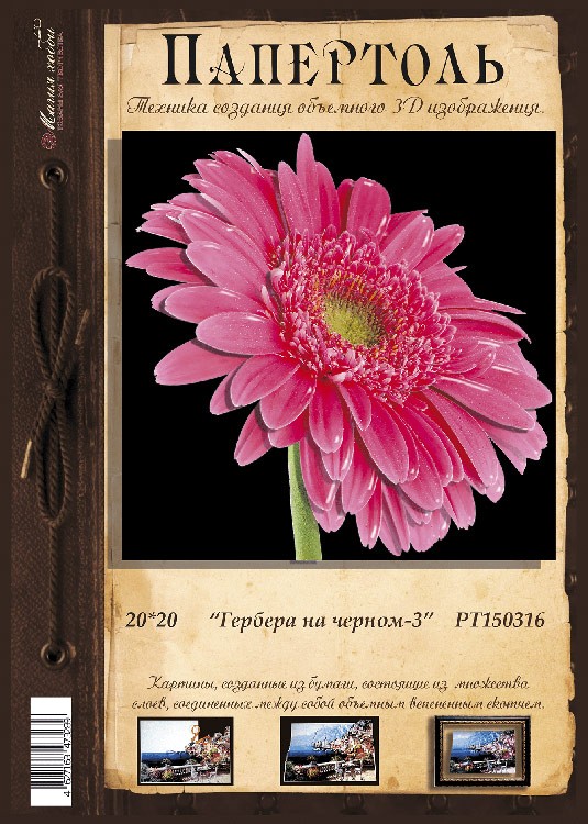 Папертоль «Гербера на черном -3» — картинка 2