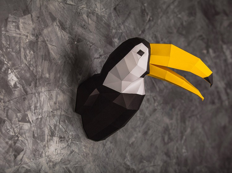 Бумажная модель для склеивания трофей «Тукан» — картинка 4