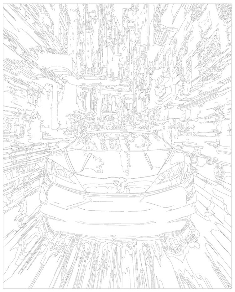 Картина по номерам Белая машина ламборгини в городе — картинка 3