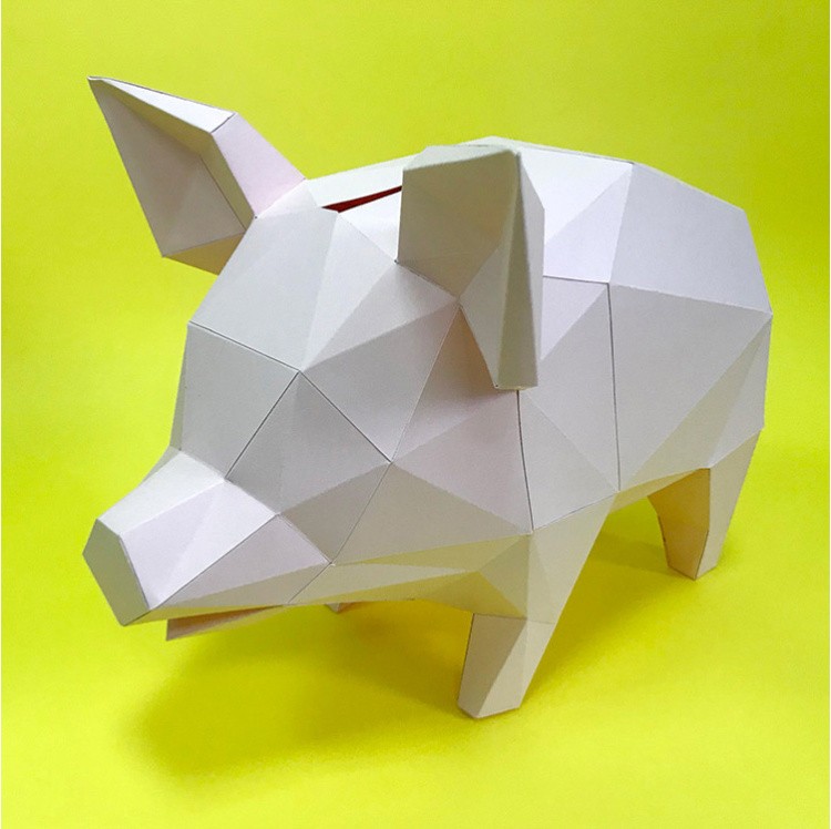 Бумажная модель для склеивания фигура «Свинья-копилка»