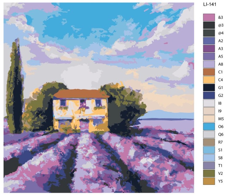 Картина по номерам «Домик в лавандовом поле» — картинка 2