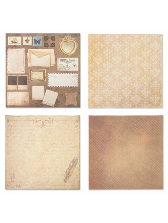 Бумага для скрапбукинга 30х30 см «Ретро», 12 дизайнов — картинка 4