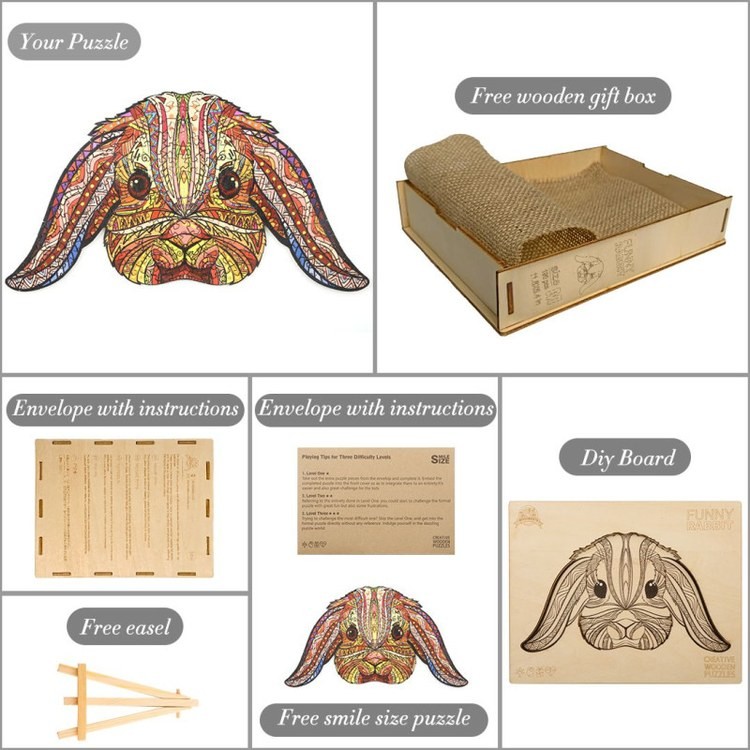 Деревянные пазлы «Домашний Кролик M», Woodbests — картинка 6