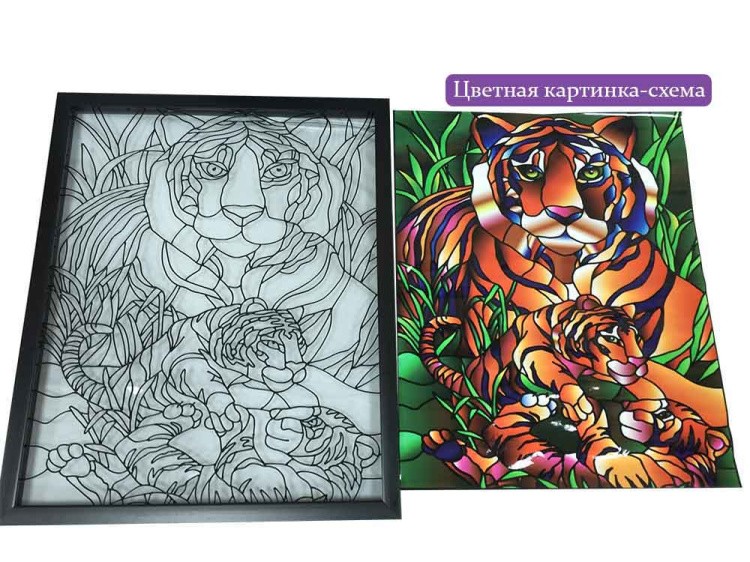 Витраж-раскраска «На прогулке» — картинка 5