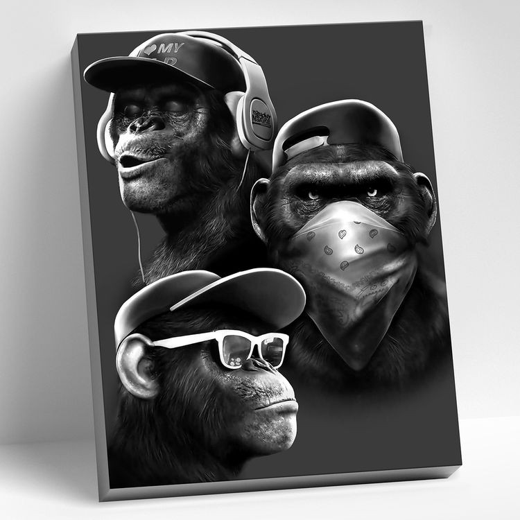 Картина по номерам «Стильные обезьяны»