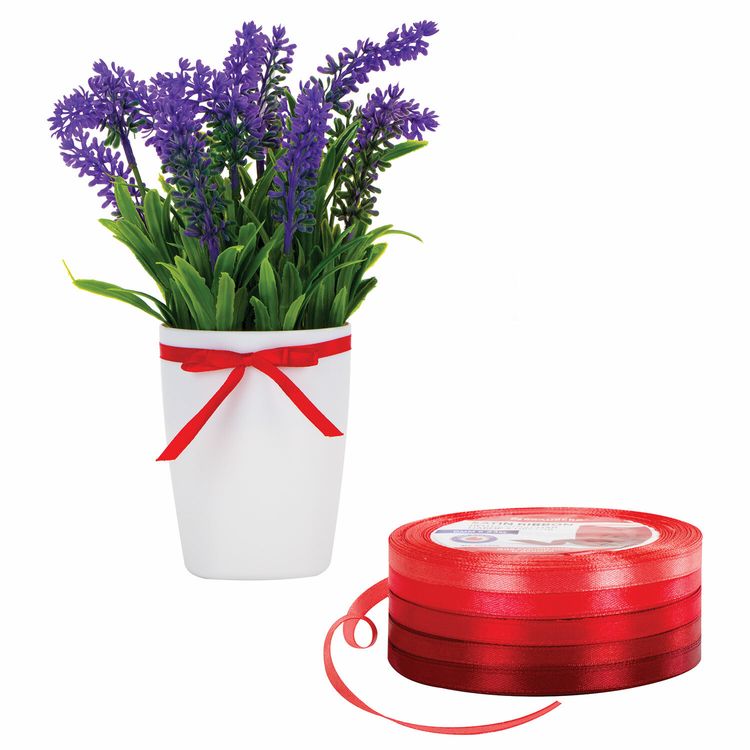 Лента атласная, ширина 6 мм, красный спектр, набор 5 цветов по 23 м, Brauberg — картинка 5