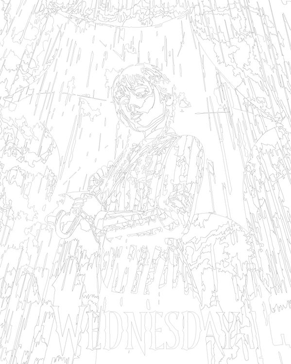 Картина по номерам «Wednesday Уэнсдей Аддамс: Постер с зонтом» — картинка 2